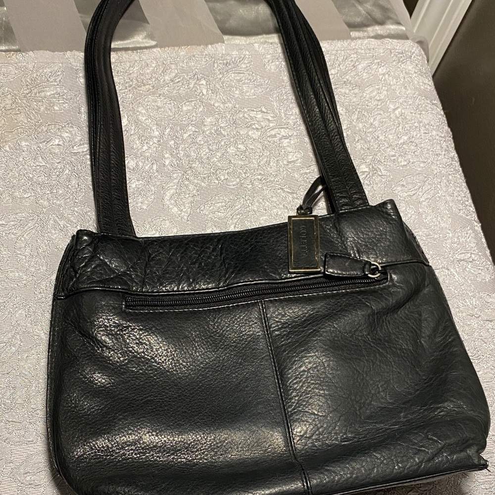 Coletta Black Soft Leather Shoulder Bag W/Brand Tag